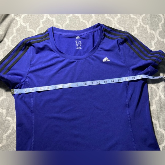 Like-new adidas short sleeve t-shirt. Colour is more blue than purple. - Picture 4 of 5